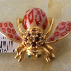 Joan Rivers  Leopard Enamel Bee Pin Brooch